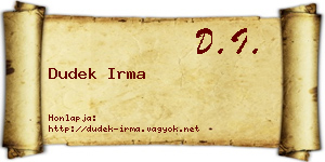 Dudek Irma névjegykártya
